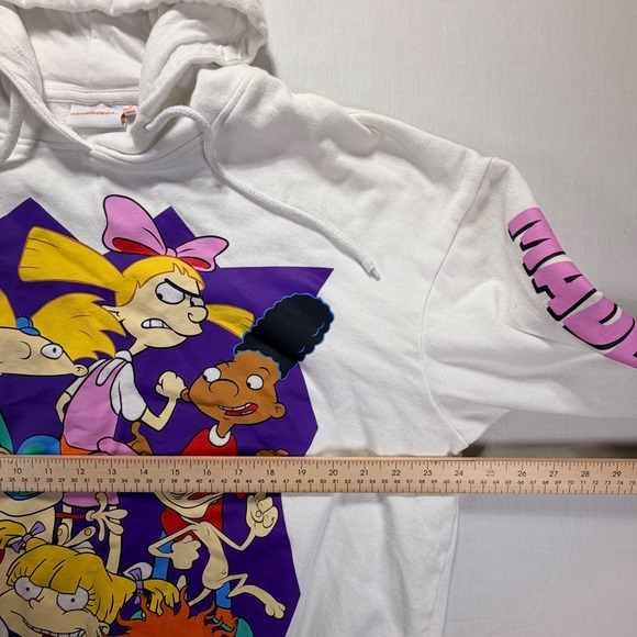 Nickelodeon 90s Cartoon Characters Hoodie 1X White All Over Print - Picture 5 of 6